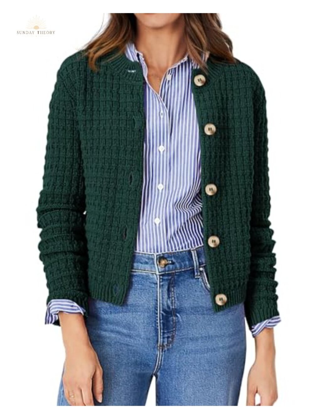 Women's Lightweight Button Up Open Front Cotton Cardigan Sweater